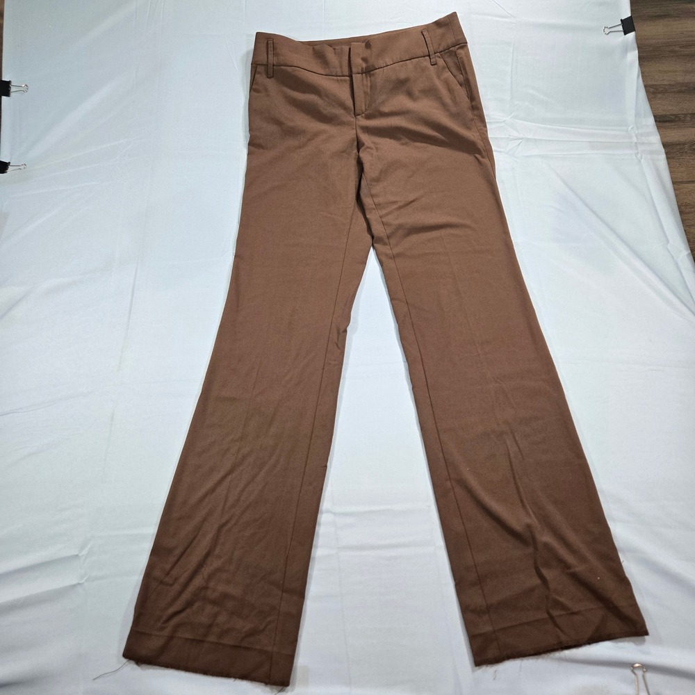 Zara Womens Brown Wide Leg Mid Rise Dress Pants Trousers 4661/503/716/S Size S